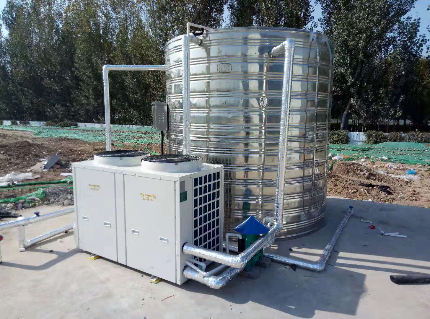 本公司簽約中國建筑**工程局熱水系統(tǒng)，安裝完畢！